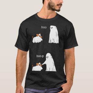 T-shirt Chien fantôme mignon Corgi Halloween Boo Boop Drôl