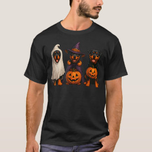 T-shirt Chien Fantôme Mignon Halloween Rottweiler Chien Fa
