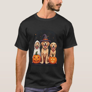 T-shirt Chien fantôme Retriever doré Halloween Trick Or Tr