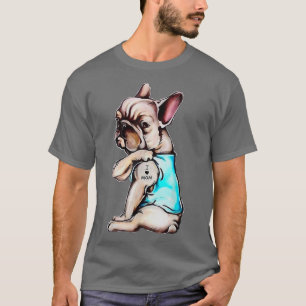 T-shirt Chien Français Chien Chien Chien Tatouage J'aime M