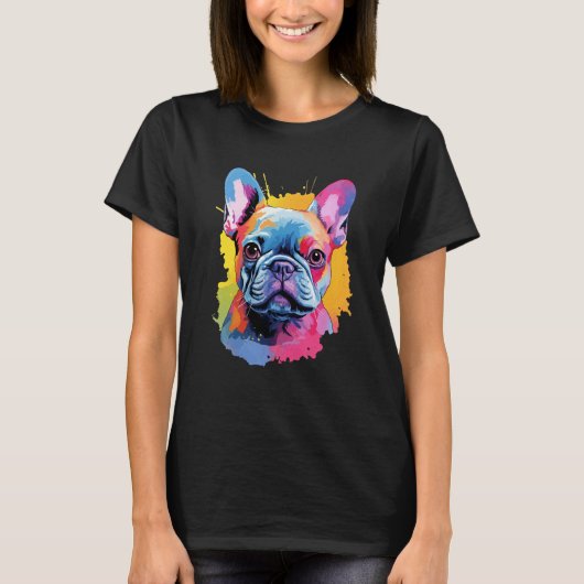 T-shirt Chien français coloré (Devant)