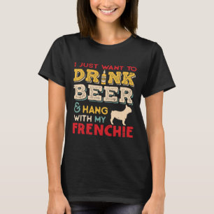 T-shirt Chien Français Français Chien Français Beer Lover