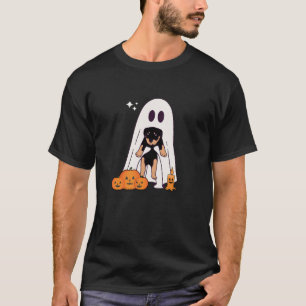 T-shirt Chien Ghost mignon Chien habillé Comme Fantôme Drô