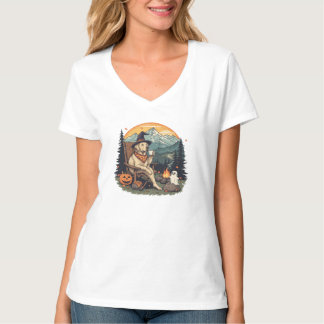 T-shirt Chien - Golden Retriever Café Halloween