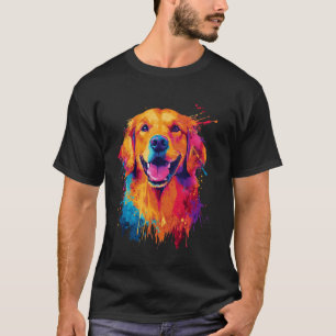 T-shirt Chien Golden Retriever Pop Art