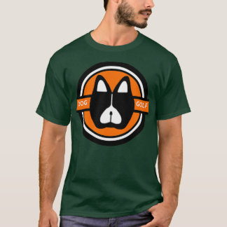 T-shirt Chien Golf Orange Noir