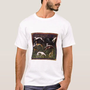 T-shirt Chien gracieux de lévriers médiévaux