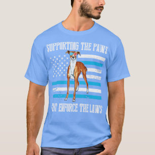 T-shirt Chien Gris avec lunettes de drapeau Cool US Soutie