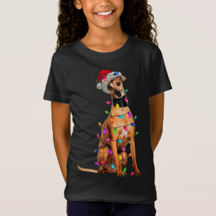 T-Shirt Chien gris italien Noël lumières Noël Noël P