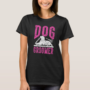 T-shirt Chien Groomer Animal Grossissant Grunge Hommes Fem