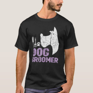T-shirt Chien Groomer Animal Grossissant Grunge Hommes Fem