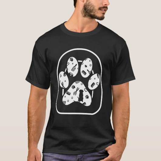 T-shirt Chien Groomer Paw Chien Brush Ciseaux de cheveux A (Devant)