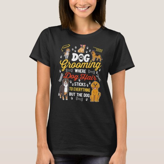 T-shirt Chien Grooming Chien Groomer (Devant)