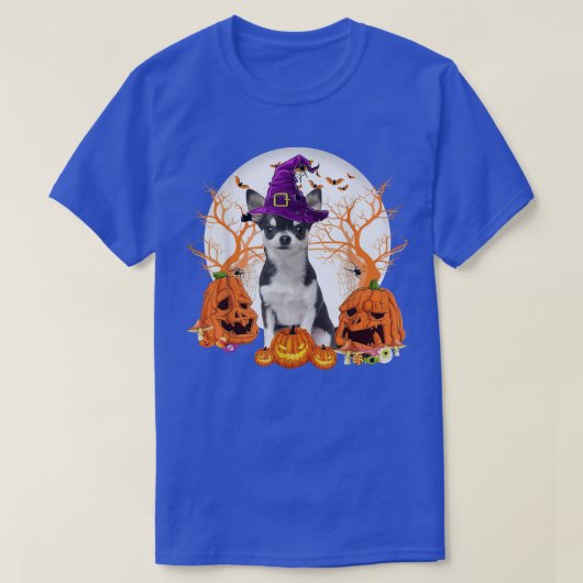 T-shirt Chien Halloween Chihuahua Chien Jack-o'-lantern Ci (Design devant)