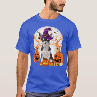 T-shirt Chien Halloween Chihuahua Chien Jack-o'-lantern Ci