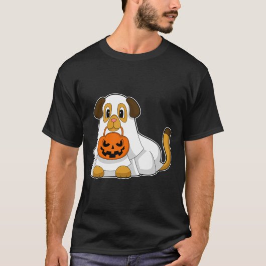 T-shirt Chien Halloween Citrouille (Devant)