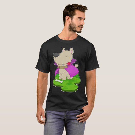 T-shirt Chien Halloween Vampire (Devant entier)