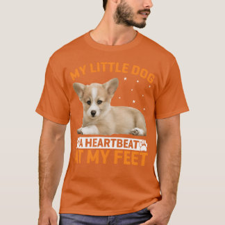T-shirt Chien Heartbeat At My Feet Corgi Chien famille de