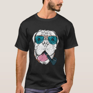 T-shirt Chien Hipster Portant des lunettes Goofy Chien Gee