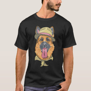 T-shirt Chien Hipster Portant un Chien Geek Scarf Goofy