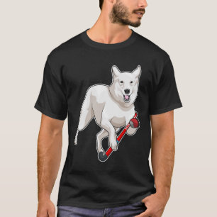 T-shirt Chien Hockey bâton