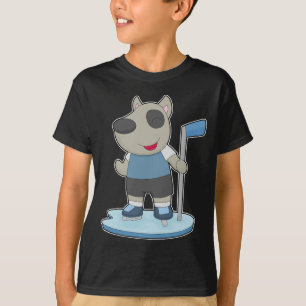 T-shirt Chien Hockey sur glace Baguette de hockey sur glac