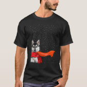 T-shirt Chien Husky Chandail de Noël d'hiver Noël Chien de (Devant)