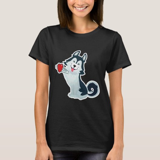 T-shirt Chien Husky chiens Aimer (Devant)