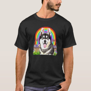 T-shirt Chien Husky Sibérien Lapin de Pâques Chasse aux œu
