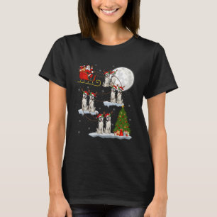 T-shirt Chien Husky Sibérien Père Noël Traîneau Volant Drô