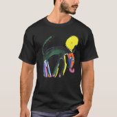 T-shirt Chien idiot de chiot multicolore (Devant)