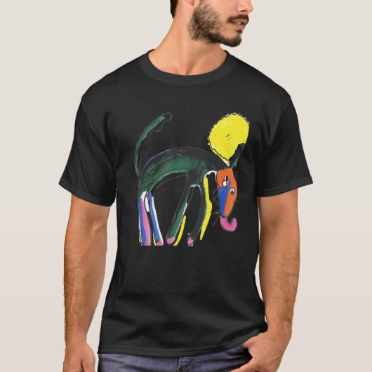 T-shirt Chien idiot de chiot multicolore (Devant)
