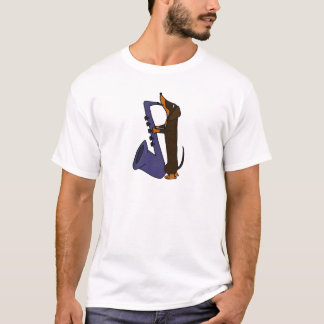 T-shirt Chien impressionnant de teckel jouant le saxophone