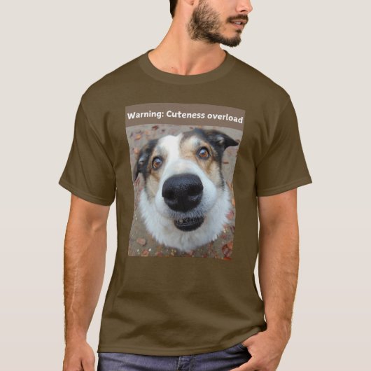 T-shirt Chien Imprimer Amusant Avertissement : sur (Devant)