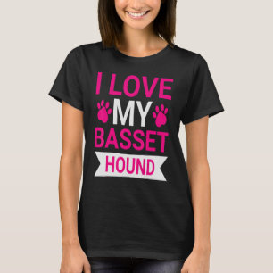 T-shirt Chien J'Aime Mon Basset Hound Chiens Canine