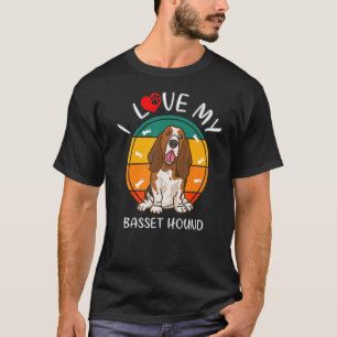 T-shirt Chien J'Aime Mon Basset Hound Chiens Canine Vêteme