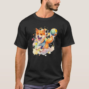 T-shirt Chien japonais Shiba Inu Sport Jeu Ball