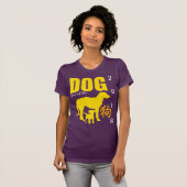 T-shirt Chien jaune chinois Année d'anniversaire Purple W (Devant entier)