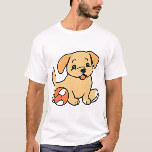T-shirt Chien Jouant à la balle