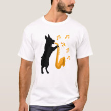 Chien jouant du saxophone Amoureux de Jazz Drôle