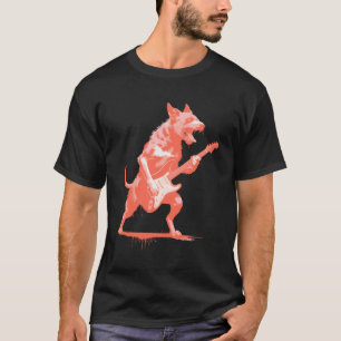 T-shirt Chien Jouant Guitare Rock Star Rock and Roll Pour