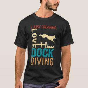 T-shirt Chien Jumping I Love Dock Plongée