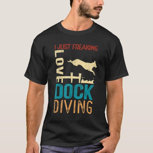 T-shirt Chien Jumping I Love Dock Plongée (Devant)
