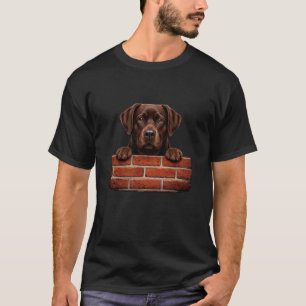 T-shirt Chien Labrador Chocolat Drôle Mur De Briques Choco