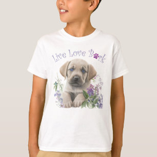 T-shirt Chien Labrador Floral Mignon