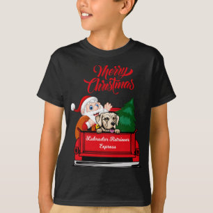 T-shirt Chien Labrador Retriever Avec Le Père Noël En Tru