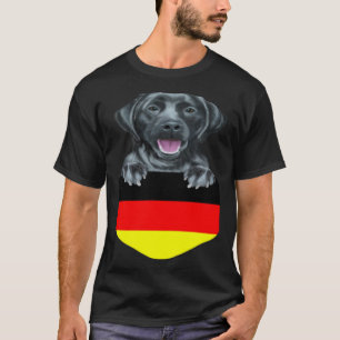 T-shirt Chien Labrador Retriever Noir Drapeau Allemagne Da