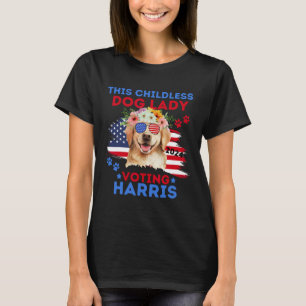 T-shirt Chien Lady Vote Kamala Harris 2024 Golden Retrieve