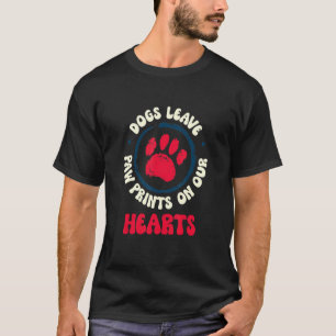 T-shirt Chien Laisser Empreintes de pattes Sur Notre Coeur