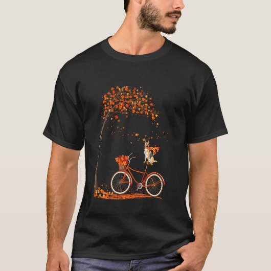 T-shirt Chien Leaf Automne Cyclisme Automne Berger Alleman (Devant)